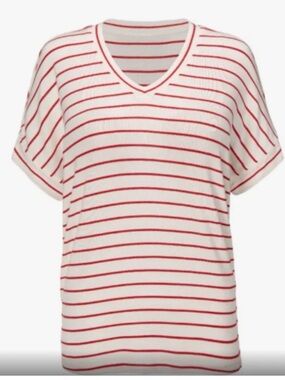 CAbi Cookout Tee #6400 in Red/White Stripes - Size S - EUC $84